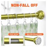 Gold Shower Curtain Rod 32-80 inches, Adjustable Curtain Rod, No Drilling, Stainless Steel Shower Rods for Bathroom, curtains, cabinets, Kitchens