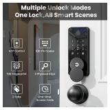 Keyless Entry Door Lock, Smart Door Lock, Smart Deadbolt Lock with Keypad, Auto & One Touch Lock | Smart Locks for Front Door | Easy Installation | Exact Fingerprint | App Control | 12-Month Battery