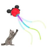 Potaroma Interactive Moving Ball Cat Toys with Fluffy Tail, Chargeable Kitten Toy for Indoor Kitten Exercise, Smart Interactive Cat Rolling Ball, 2 Inches