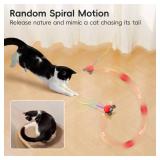 Potaroma Interactive Moving Ball Cat Toys with Fluffy Tail, Chargeable Kitten Toy for Indoor Kitten Exercise, Smart Interactive Cat Rolling Ball, 2 Inches