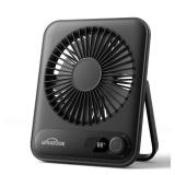 WHATOOK Small Desk Fan Personal Fans: 2000mah 10 Hours Battery Office Quiet Mini Desktop Fan Portable Rechargeable Travel Essentials