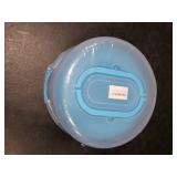 Cake Cupcake Carrier with Lid and Handle + Cake Stand Plate with Dome | 10 Round Cake Container Holder with Cover | Plastic Pie Carrier Cake Storage Container | Bunt Keeper Platter Tray for Transport