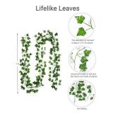 Fake Vines for Room Decor(12 Pack 84 Feet) Aesthetic Artificial Plant Ivy Leaves Hanging Greenery Garlands for Home Bedroom Wall Wedding Party Decor