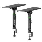 Vondynote Pair of Studio Monitor Stands Desk Clamp Speaker Stands 0-12°Tilt Height Adjustable with Cable Management