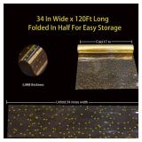 CMFYHM Clear Cellophane Wrap Roll(34 x 120Ft) 3Mil Gold Polka Dot Cellophane, Cellophane Gift Wrap Roll, Cellophane Wrap for Gifts, Baskets, Flowers, Party Decorations