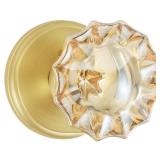 SHINY HANDLES Champagne Glass Door Knobs,Privacy Crystal Door Knobs Interior Satin Brass/Brushed Gold Door Knob with Lock