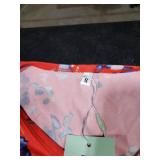 AUSELILY Womens Cap Sleeve T-Shirt Casual Loose Fit Tank Tops Floral Orange sz S
