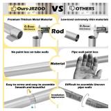 2 Pack Silver Curtain Rods 48 to 84 Inches(4-7 Feet),5/8 inch Splicing Drapery Rods,Small Curtain Rods Set,Size: 36