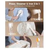 Jack Rose Press Iron Steamer for Clothes,Dual Voltage 110-220v,6+1 Fabric Settings,No Ironing Board Required, Wrinkle Reduction,Portable Travel Size Steamer for Global Europe Traveling