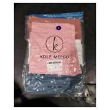 Kole Meego Crop Tops for Women Workout Cropped Tank Top Trendy High Neck Camisole Yoga Shirts Athletic Undershirts 4 Pack Coral/White/Blue/Pink XL