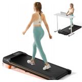 Retails for $110! Walking Pad, Under Desk Treadmill with Incline for Home Office 2.5HP Portable Walking Treadmill with 265 Lbs Weight Capacity Walking Machine, LED Display