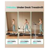Retails for $110! Walking Pad, Under Desk Treadmill with Incline for Home Office 2.5HP Portable Walking Treadmill with 265 Lbs Weight Capacity Walking Machine, LED Display