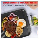 Grill Pans for Stove Tops, 20"x10" Non-Flip Grill & Griddle Pan- Dual Zone, PFOA-Free Aluminum, electric stovetops/Gas/Camping