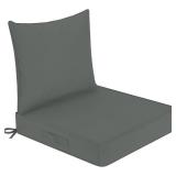 22 x 22 Inch Waterproof Outdoor Chair Cushions 22x22, Outdoor Cushions for Patio Furniture with Removable Cover, Outdoor Deep Seat Patio Cushion Set with Backrest for Sofa, Couch and Patio Chairs, Dar