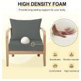 22 x 22 Inch Waterproof Outdoor Chair Cushions 22x22, Outdoor Cushions for Patio Furniture with Removable Cover, Outdoor Deep Seat Patio Cushion Set with Backrest for Sofa, Couch and Patio Chairs, Dar