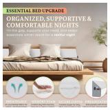 Queen Queen Size Bed Wedge Pillow for Headboard Gap - Made in China, Cream / Light Gray
