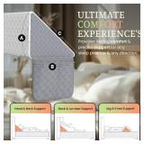 Queen Queen Size Bed Wedge Pillow for Headboard Gap - Made in China, Cream / Light Gray