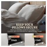 Queen Queen Size Bed Wedge Pillow for Headboard Gap - Made in China, Cream / Light Gray