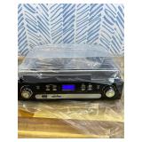 DIGITNOW Bluetooth Record Player with Stereo Speakers, Turntable for Vinyl to MP3 with Cassette Play, AM/FM Radio, Remote Control, USB/SD Encoding, 3.5mm Music Output Jack(Black)