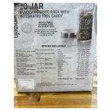 20 Jar Revolving Spice rack With Integrated Tool Caddy