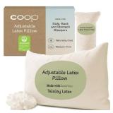 Retails for $145! Coop Home Goods Adjustable Latex Pillow Queen, with Talalay Latex & Microfiber Fill, Naturally Cooling, Eco-Friendly, Medium Firm Pillow for Back, Stomach or Side Sleepers
