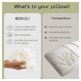 Retails for $145! Coop Home Goods Adjustable Latex Pillow Queen, with Talalay Latex & Microfiber Fill, Naturally Cooling, Eco-Friendly, Medium Firm Pillow for Back, Stomach or Side Sleepers