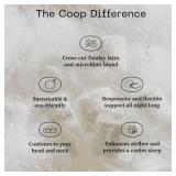 Retails for $145! Coop Home Goods Adjustable Latex Pillow Queen, with Talalay Latex & Microfiber Fill, Naturally Cooling, Eco-Friendly, Medium Firm Pillow for Back, Stomach or Side Sleepers