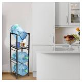 5 Gallon Water Bottle Pour and Store System, 3-Tier Jug Holder With Valve Dispenser, Detachable Bottle Holder With Storage Shelve Rack for Home Office Organization