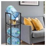 5 Gallon Water Bottle Pour and Store System, 3-Tier Jug Holder With Valve Dispenser, Detachable Bottle Holder With Storage Shelve Rack for Home Office Organization