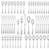 60 Piece Silverware Set Service for 12,Premium Stainless Steel Flatware Set,Mirror Polished Cutlery Utensil Sets,Durable Home Kitchen Eating Tableware Sets,Include Fork Knife Spoon,Dishwasher Safe