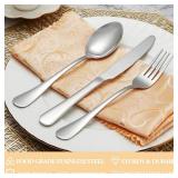 60 Piece Silverware Set Service for 12,Premium Stainless Steel Flatware Set,Mirror Polished Cutlery Utensil Sets,Durable Home Kitchen Eating Tableware Sets,Include Fork Knife Spoon,Dishwasher Safe