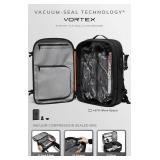 Retails for $150! Vortex Vacuum Seal Travel Backpack 60L Expandable Air Compression System Water Resistant TSA Lock Carry-On Suitcase Luggage Black AERO - Vacuum Pump Included