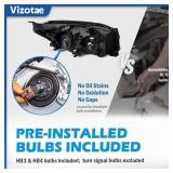Retails for $106! Headlights Assembly for 2006 2007 2008 Toyota RAV4 Halogen Headlamp Replacement, High/Low Beam W/Bulbs, Driver & Passenger Side