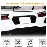 Rear License Frame Compatible with Chevrolet Corvette C8 2020-2025, Aluminum License Plate Frame Grill Vent Insert, License Plate Trim Base Accessories (Bright Black)