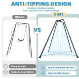 Retails for $132! X-Shaped Swing Set, Swing Stand Frame with Tent Swing Chair/Sensory Swing, Hammock Chair with Stand for Kids and Adults, 330 lbs Capacity, w/Rainbow Lights String (Green)