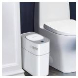 JOYBOS Bathroom Trash Can with Lid, 3.8 Gallon Slim Garbage Can, Small Plastic Trash Bin, Narrow Motion Sensor Trash Can for Bedroom, Rv, Office White