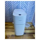 JOYBOS Bathroom Trash Can with Lid, 3.8 Gallon Slim Garbage Can, Small Plastic Trash Bin, Narrow Motion Sensor Trash Can for Bedroom, Rv, Office White