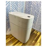 JOYBOS Bathroom Trash Can with Lid, 3.8 Gallon Slim Garbage Can, Small Plastic Trash Bin, Narrow Motion Sensor Trash Can for Bedroom, Rv, Office White
