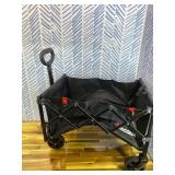 Folding Wagon Carts,Folding Wagon Cart with All Terrain Wheels,Heavy Duty Garden Carts with Adjustable Handle,Outdoor Utility Wagon for Camping Shopping Sports Fishing Black