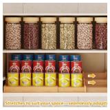 Expandable Bamboo Can Rack Organizer for Pantry, 3-Tier Adjustable Can Storage Holder, Soda Organizer Holds Up to 24 Cans, Canned goods Storage Display for Pantry, Cabinet, Countertop (patent pending)