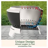Retails for $195! Cuisinart 19.5 Cleanburn Smokeless Fire Pit with Removable Base for Ash, Portable Wood Burning Outdoor Fireplace, Stainless Steel Smoke Free Outdoor Heater, Enhanced Airflow and Easy