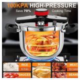 Retails for $120! Pressure Cooker 12 QT, Stainess Steel Pressure Canner 12 Quart, Explosion-Proof Cookware, Rotating Lock/Unlock Lid, One-handed lid opening, Thickened Silicone Ring And Anti-scald Han