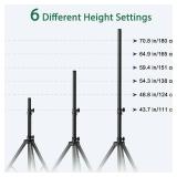 Pair of Speaker Tripod Stands Height Adjustable from 43.7
