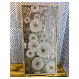 Ardemy Dandelions Large Wall Art Flowers Canvas Art Wall Decor Living Room Painting Picture Textured Bedroom Home Office, Wood Grain Framed 40"x20"
