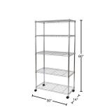 5-Tier Steel Wire Shelving System in Zinc (30 in. W x 60 in. H x 14 in. D)