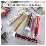 50 PCS 45ml Test Tubes, Plastic Test Tubes with Aluminum Threaded Caps, 1.0 x 5.6 Inches Clear Candy Tubes Vials, Storage Tubes Container for Sample Powder Seed Bead Candy Science Party