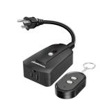 DEWENWILS Outdoor Wireless Remote Control Outlet, 15 amp Heavy Duty Weatherproof Remote Controlled Light Switch for Lights String Lights, 100 Feet Range, UL Listed