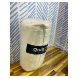 Yiran Quilt Queen Size Bedding Set White Bedspreads Embossed Diamond Pattern 3 Piece Soft Microfiber Coverlet for All Season with 2 Pillow Shams (Full Queen, 96x90 Inch)