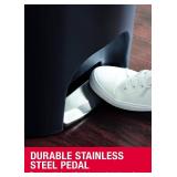 Rubbermaid Classic 13 Gallon Premium Step-On Trash Can with Lid and Stainless-Steel Pedal, Black Waste Bin for Kitchen Black Premium Step-On