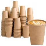 300 Pack 12 oz Paper Coffee Cups, Disposable Kraft Coffee Cups, Hot/Cold Drinking Cup for Water, Coffee, Juice